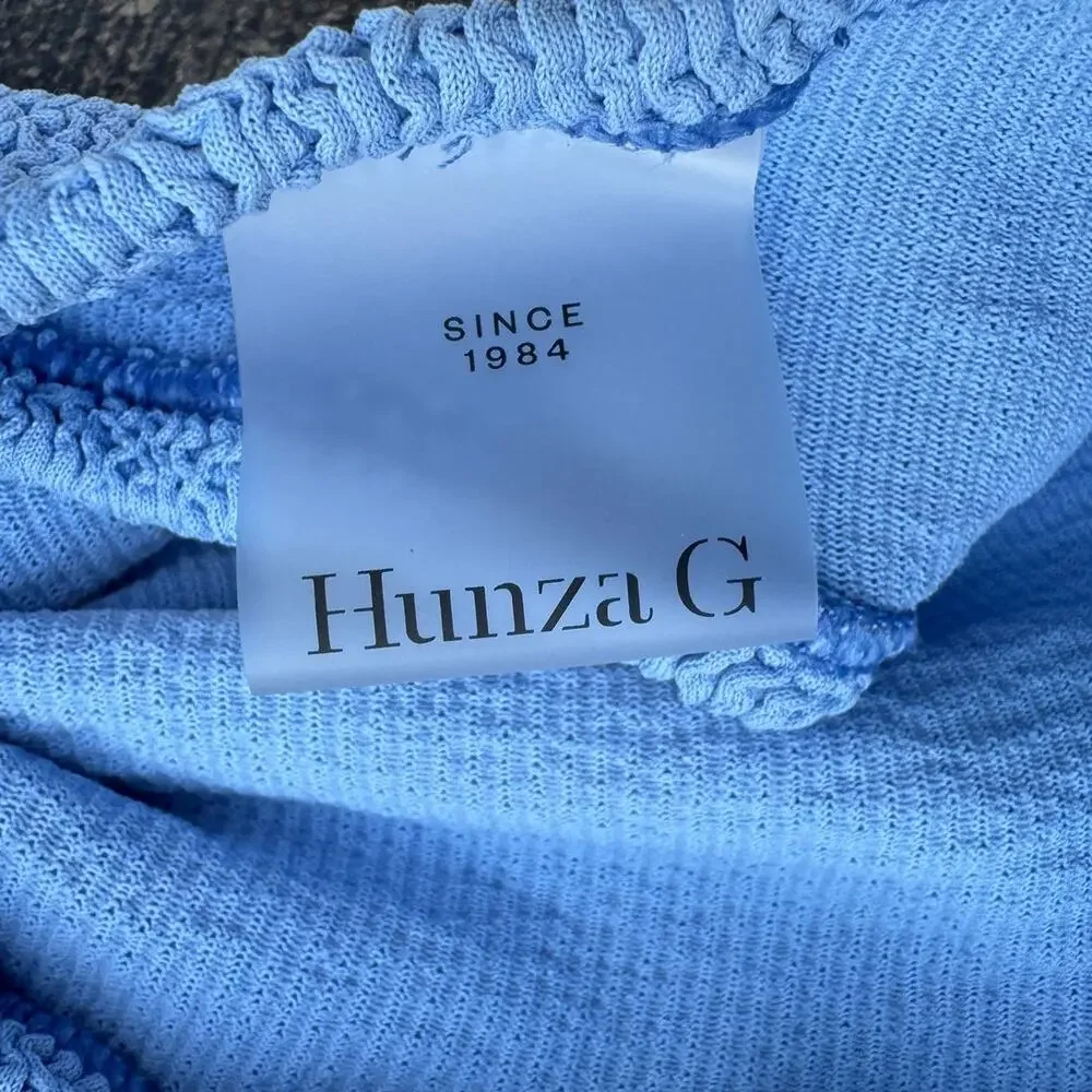 NEW HUNZA G Tina Bikini Top In Cornflower Size ONE SIZE
